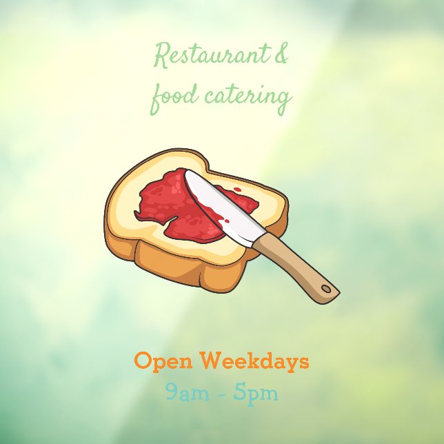 Autocollant Pour Fenêtre Illustration du pain et de la confiture (Feuille 3)