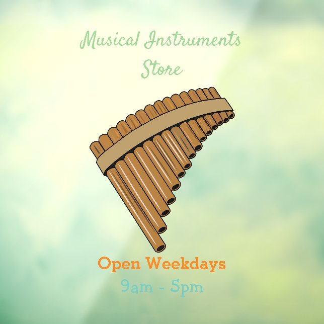 Autocollant Pour Fenêtre Illustration Pan flûte / panpipes (Feuille 3)