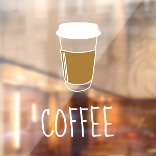 Autocollant Pour Fenêtre Illustration simple de la coupe de café