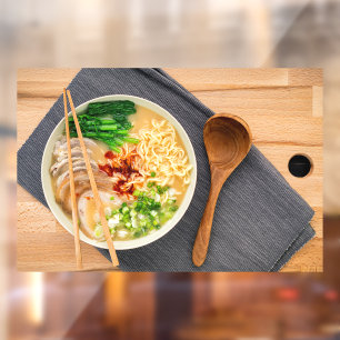 Autocollant Pour Fenêtre Image Publicitaire de Nouilles Ramen Vue de Dessus