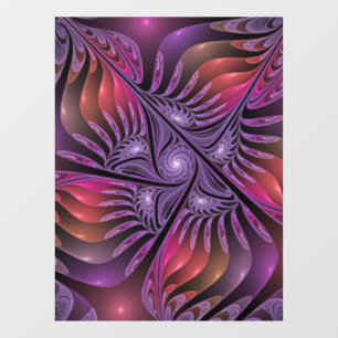 Autocollant Pour Fenêtre Imaginaire coloré Abstrait Trippy Violet Fractal