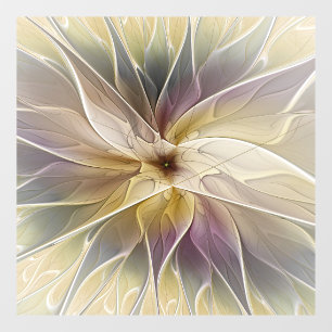Autocollant Pour Fenêtre Imaginaire Floral Gold Eggplant Art Fractal Abstra