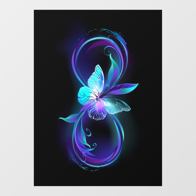 Autocollant Pour Fenêtre Infinité brillante avec papillon magique (Feuille)