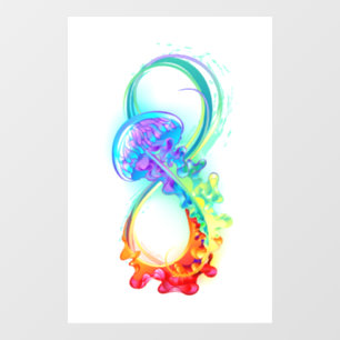 Autocollant Pour Fenêtre Infinity avec Rainbow Jellyfish
