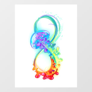 Autocollant Pour Fenêtre Infinity avec Rainbow Jellyfish