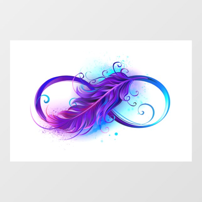 Autocollant Pour Fenêtre Infinity with purple feather (Feuille)
