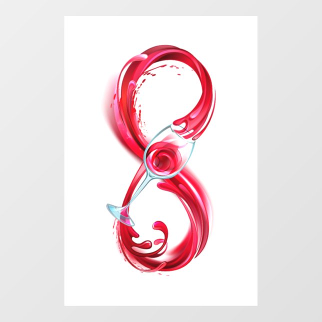 Autocollant Pour Fenêtre Infinity with Red Wine (Feuille)