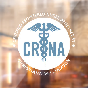 Autocollant Pour Fenêtre Infirmière anesthésiste certifiée CRNA personnalis