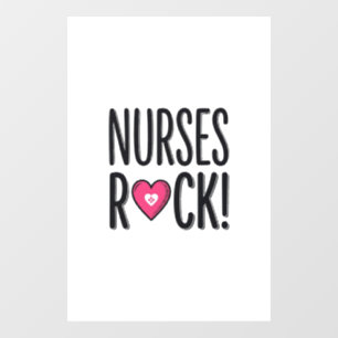 Autocollant Pour Fenêtre Infirmières Rock Design Vectoriel de Cœur d'Infirm