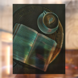 Autocollant Pour Fenêtre J'adore le café et les livres