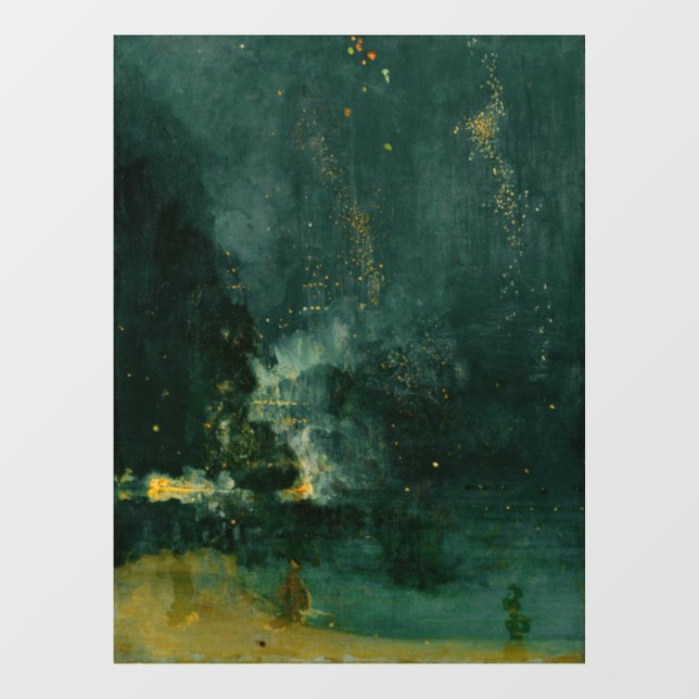 Autocollant Pour Fenêtre James Whistler - Nocturne en noir et or (Feuille)