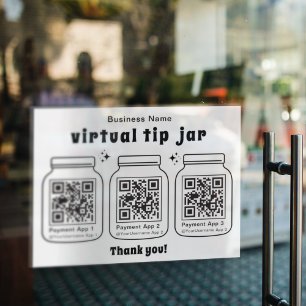 Autocollant Pour Fenêtre Jar de conseil virtuel avec 3 code QR