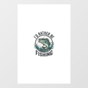 Autocollant Pour Fenêtre Je préférerais être pêcheur Vintage Bass T-Shi