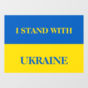 Autocollant Pour Fenêtre Je suis avec l'Ukraine. Drapeau ukrainien.