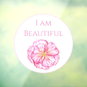 Autocollant Pour Fenêtre Je suis Belle Florale Rose