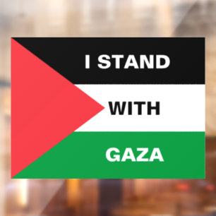 Autocollant Pour Fenêtre Je suis debout avec Gaza texte personnalisé drapea