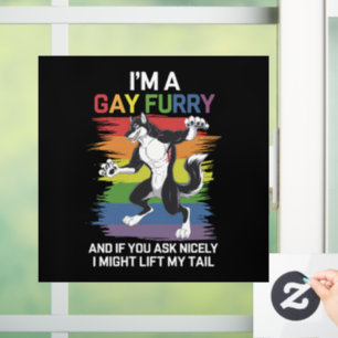 Autocollant Pour Fenêtre Je suis une Gay Furry Fox Rainbow Pride LGBTQ