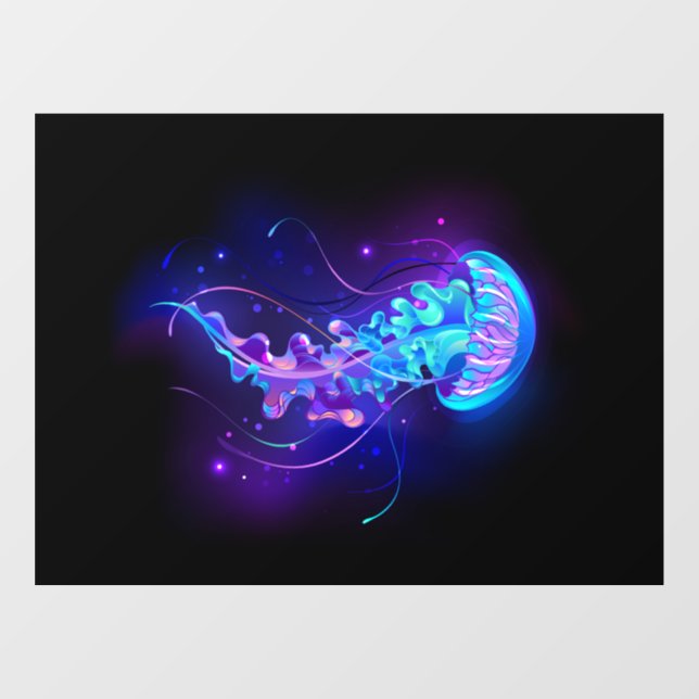 Autocollant Pour Fenêtre Jellyfish éclatante couleur (Feuille)