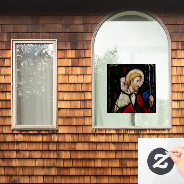 Autocollant Pour Fenêtre JÉSUS avec FENÊTRE EN VERRE TEINT D'Agneau (Fenêtre d'accueil)