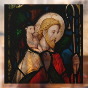 Autocollant Pour Fenêtre JÉSUS avec FENÊTRE EN VERRE TEINT D'Agneau