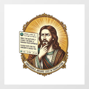 Autocollant Pour Fenêtre Jésus Confus Échec de la Publication de Traduction