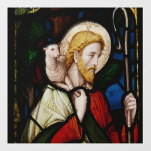 AUTOCOLLANT POUR FENÊTRE JÉSUS EN VERRE STAINÉ CLAIR FENÊTRE