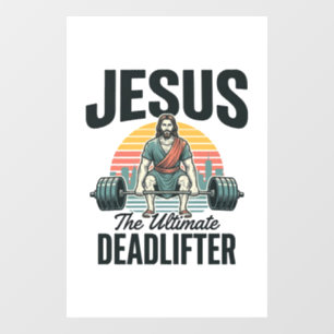 Autocollant Pour Fenêtre Jésus l'haltérophile ultime vintage