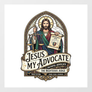 Autocollant Pour Fenêtre Jésus Mon Défenseur Jésus Avocat du Tribunal Chris