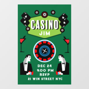 Autocollant Pour Fenêtre Jeux de casino Poker Roulette