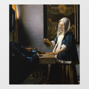 Autocollant Pour Fenêtre Johannes Vermeer - Femme tenant un équilibre