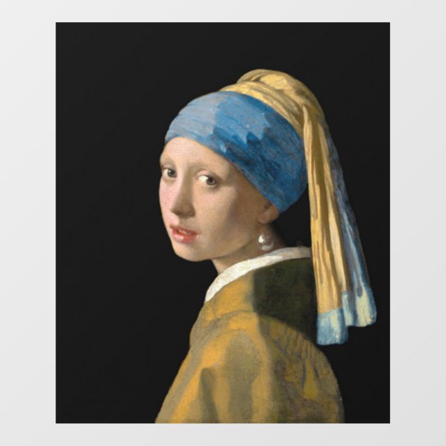 Autocollant Pour Fenêtre Johannes Vermeer - Fille avec une oreille perle (Feuille)