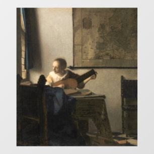Autocollant Pour Fenêtre Johannes Vermeer - Jeune femme avec un trait
