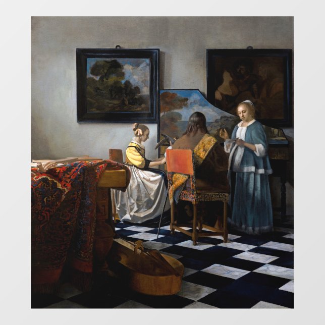 Autocollant Pour Fenêtre Johannes Vermeer - Le Concert (Feuille)