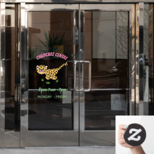 Autocollant Pour Fenêtre Joli bébé guépard en cours de dessin animé illustr