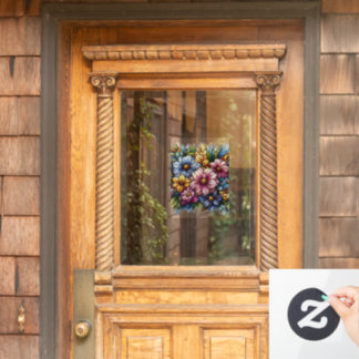 Autocollant Pour Fenêtre Joli Fleurs Colorées Cling Fenêtre