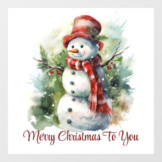 Autocollant Pour Fenêtre Joli sourire Snowman Fenêtre Clair