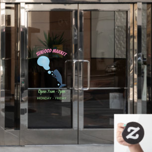 Autocollant Pour Fenêtre Jolie baleine à sperme soufflant bulles dessin