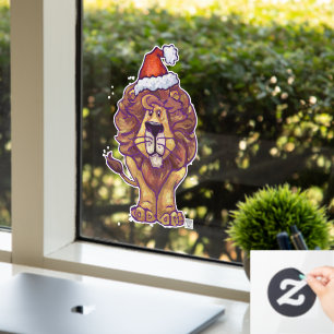 Autocollant Pour Fenêtre Jolie fenêtre de Noël Lion