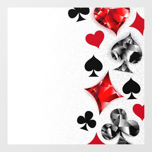 Autocollant Pour Fenêtre Joueur de poker Joueur de cartes de jouer costumes (Feuille)