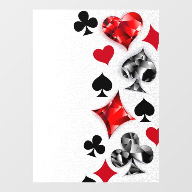 Autocollant Pour Fenêtre Joueur de poker Joueur de cartes de jouer costumes (Feuille)