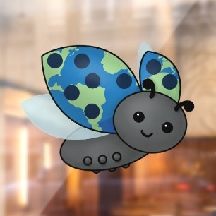 Autocollant Pour Fenêtre Jour des terres Ladybug