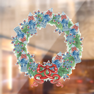 Autocollant Pour Fenêtre Jours de gingembre de couronne de Noël