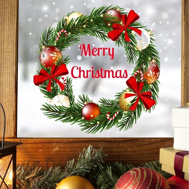 Autocollant Pour Fenêtre Joy Sticker de couronne de Noël pour fenêtre (Créateur téléchargé)