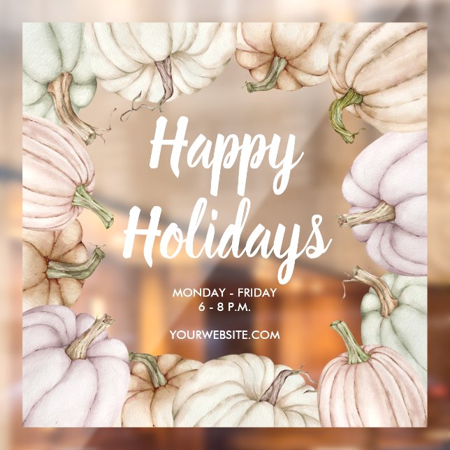 Autocollant Pour Fenêtre Joyeuses Fêtes Citrouilles d'Automne (Feuille 2)