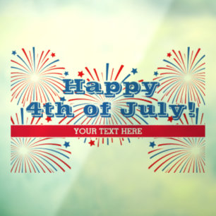 Autocollant Pour Fenêtre Joyeux 4 juillet fête de feux d'artifice personnal
