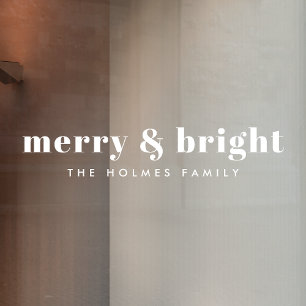 Autocollant Pour Fenêtre Joyeux et lumineux Blanc de Noël minimaliste mod