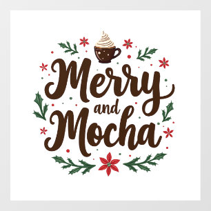 Autocollant Pour Fenêtre Joyeux et Mocha Boire Noël Café Noël Noël Noël Noë