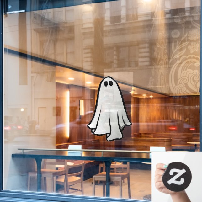 Autocollant Pour Fenêtre Joyeux Fantôme d'Halloween Fantômes de la fête d'H (Fenêtre de café)