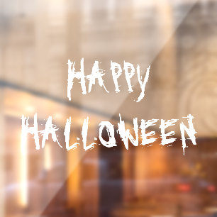 Autocollant Pour Fenêtre Joyeux Halloween décorations d'effroi blanc