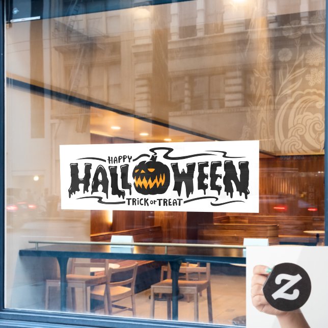 Autocollant Pour Fenêtre Joyeux Halloween Jack-O-Lantern (Fenêtre de café)